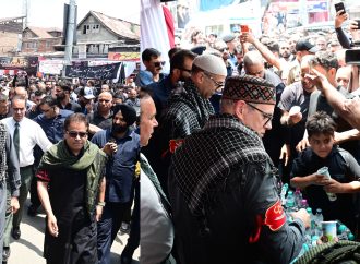 LG Sinha, CM Omar join Ashura procession in Srinagar