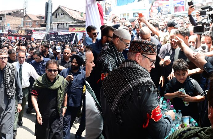 LG Sinha, CM Omar join Ashura procession in Srinagar