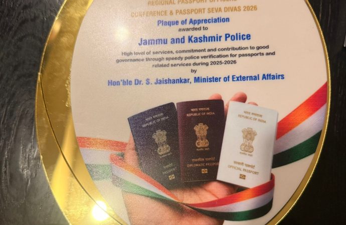J&K Police wins Passport Seva Award for 2nd consecutive year