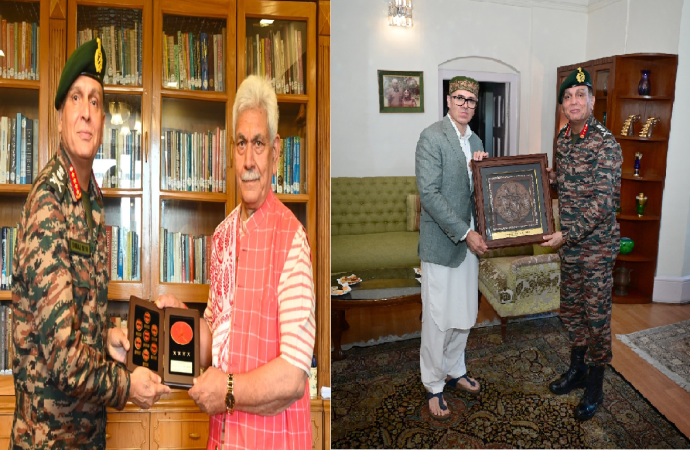 Army chief reviews security in J&K during meetings with LG, CM
